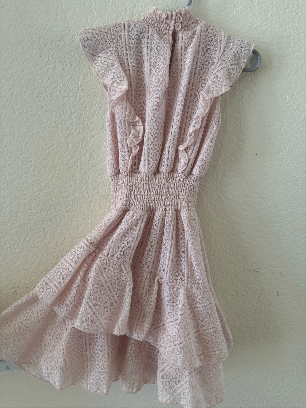 Aqua Blush Lace Ruffle Dress
